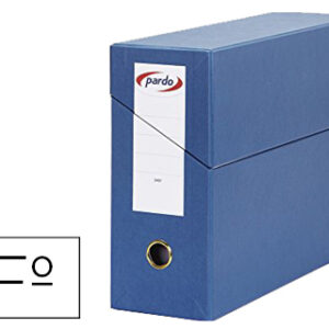 Caixa Pardo p/ Transferencias Folio Forrado Extra Duplo Lombada 80 mm Estojo Interior Azul