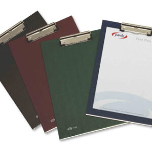 Porta Notas Pardo Cartão Forrado PVC Folio c/ Miniclip Metalico Preto