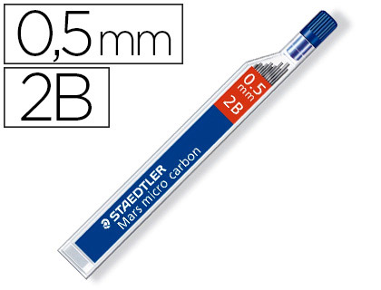 Minas Staedtler Mars Micro Grafite 0,5 mm 2B Tubo c/ 12 Unidades
