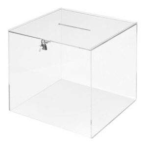 Urna Eleitoral Archivo 2000 Quadrada c/ Chave Metacrilato 3 mm 300X300X300 mm