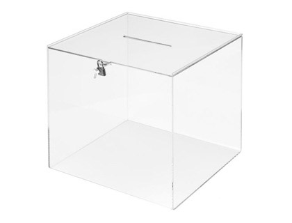 Urna Eleitoral Archivo 2000 Quadrada c/ Chave Metacrilato 3 mm 300X300X300 mm