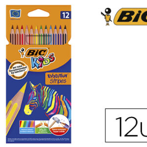 Lápis de Cores Bic Evolution Stripes Caixa de 12 Cores Sortidas