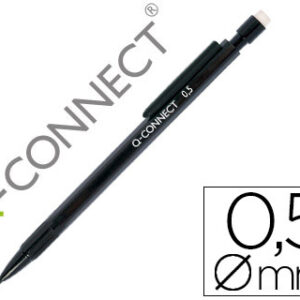Lapiseira Q-Connect 0.5 mm c/ 3 Minas Corpo Preto c/ Clip Preto