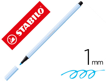 Marcador Stabilo Aguarelavel Pen 68 Azul Claro 1 mm