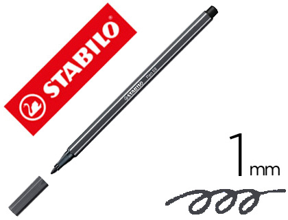 Marcador Stabilo Aguarelavel Pen 68 Cinza 1 mm