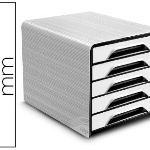 Blocos Classificadores de Secretaria Cep 5 Gavetas Branco/Preto 360X288X270 mm