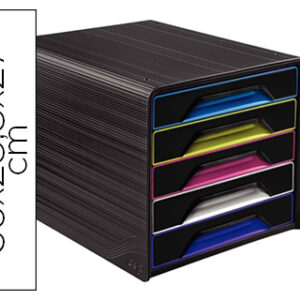 Blocos Classificadores de Secretaria Cep 5 Gavetas Preot/Multicolor 360x288x270mm