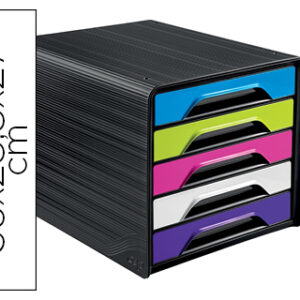 Blocos Classificadores de Secretaria Cep 5 Gavetas Preto/Multicolor Flashy 360X288X270 mm
