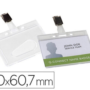 Identificador Q-Connect Rigido Plastico Acabamento Brilhante c/ Mola Kf14148 9X6,7 cm