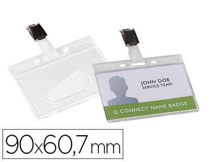 Identificador Q-Connect Rigido Plastico Acabamento Brilhante c/ Mola Kf14148 9X6,7 cm