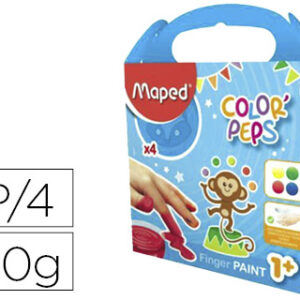 Pintura a Dedos Maped Color Peps Caixa de 4 Botes Cores Sortidas 80 Gr