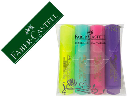Marcador Fluorescente Faber-Castell 1546 Cor Pastel Estojo 4 Unidades Sortidas