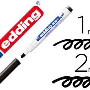 Marcador Edding p/ Quadro Branco 661 Cor Preto Ponta Redonda 1-2 mm Recarregavel