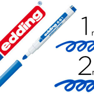 Marcador Edding p/ Quadro Branco 661 Cor Azul Ponta Redonda 1-2 mm Recarregavel