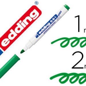 Marcador Edding p/ Quadro Branco 661 Cor Verde Ponta Redonda 1-2 mm Recarregavel
