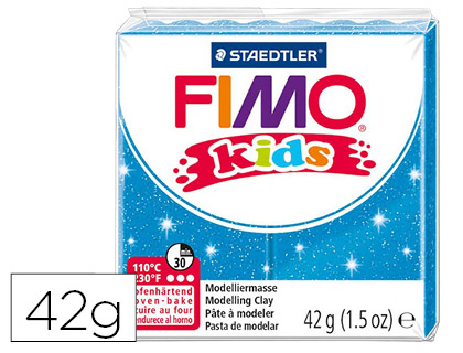 Pasta Staedtler Fimo Kids 42 Gr Cor Azul Purpurina