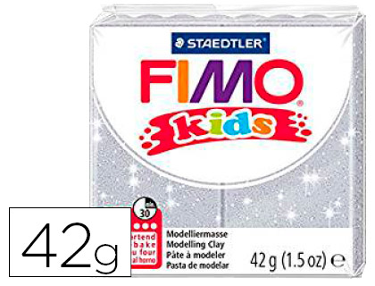 Pasta Staedtler Fimo Kids 42 Gr Cor Prata Purpurina