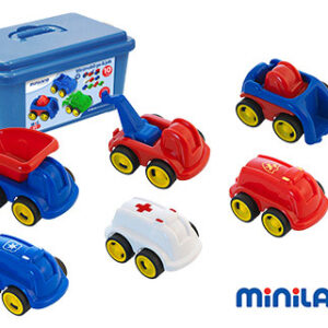 Jogo Didatico Miniland c/ 10 Veiculos Professionais Flexiveis p/ Trabalhar a Educacao Vial