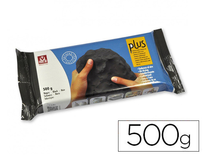 Argila Sio Plus p/ Modelar Preta de 500 Gr
