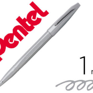 Caneta Pentel c/ Ponta de Fibra Sign Pen Cinza