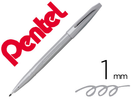 Caneta Pentel c/ Ponta de Fibra Sign Pen Cinza