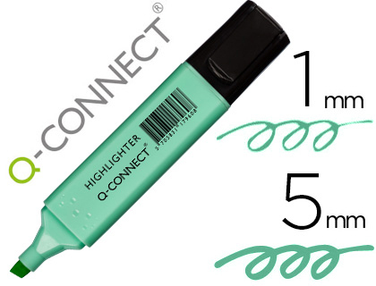 Marcador Q-Connect Fluorescente Pastel Azul Ponta Biselada