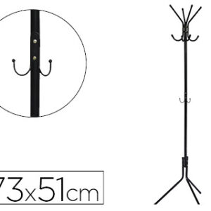 Cabide Q-Connect Metalico Preto 8 Suportes (173 x 51 cm)