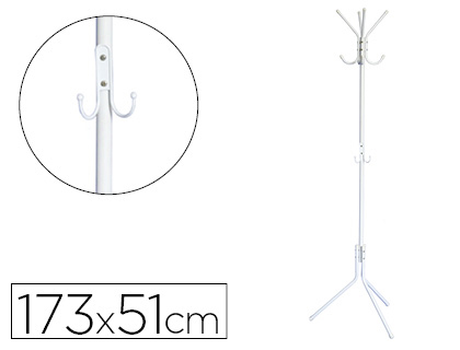 Cabide Q-Connect Metalico Branco 8 Suportes 173X51 cm