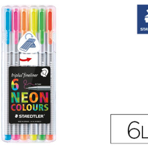 Marcador Staedtler Triplus Neon Colours Estojo de 6 Unidades Cores Sortidas