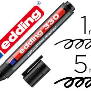 Marcador Edding Permanente 330 Preto Ponta Biselada 1-5 mm Recarregavel