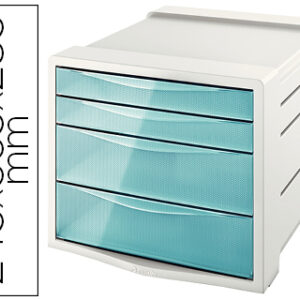 Blocos Classificadores de Secretário Esselte Colour Ice Plastico 4 Caixas Color Azul 245X365X285 mm