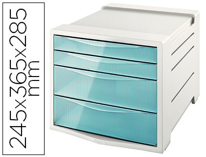 Blocos Classificadores de Secretário Esselte Colour Ice Plastico 4 Caixas Color Azul 245X365X285 mm