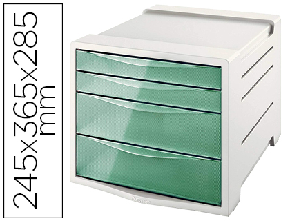 Blocos Classificadores de Secretária Esselte Colour Ice Plastico 4 Caixas Color Verde 245X365X285mm