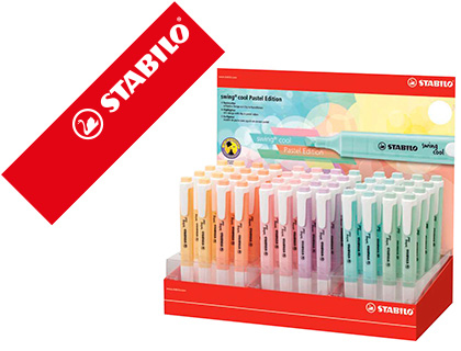 Marcador Stabilo Fluorescente Swing Cool Pastel Expositor de 48 Unidades Cores Sortidas