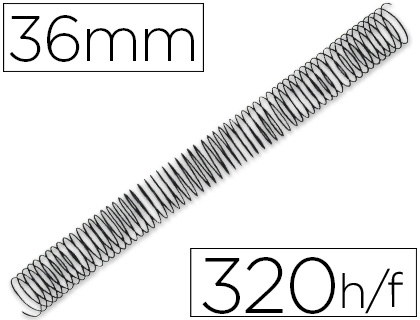 Espiral Q-Connect Metalico 64 5:1 36mm 1,2mm (25 Unidades)