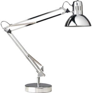 Candeeiro de Escritorio Uniluxsuccess 80Led Braço Duplo Articulado Cromado 40X40 cm