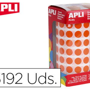 Etiquetas Apli Auto Adesivas Circulares 10,5 mm Laranja Rolo c/ 5192 Unidades