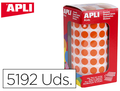 Etiquetas Apli Auto Adesivas Circulares 10,5 mm Laranja Rolo c/ 5192 Unidades