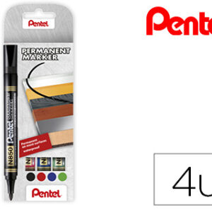 Marcador Pentel N850 Permanente 4 Unidades Cores Preto, Vermelho, Azul e Verde
