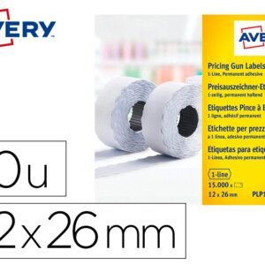 Etiqueta Avery 1 Linha Adesivo Permanente 26X12mm Branca Rolo de 1500 Unidades (10 Unidades)