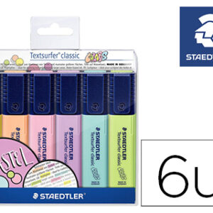 Marcador Textsurfer Classic 364 Pastel & Vintage Bolsa de 6 Unidades Cores Sortidas