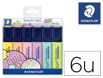 Marcador Textsurfer Classic 364 Pastel & Vintage Bolsa de 6 Unidades Cores Sortidas