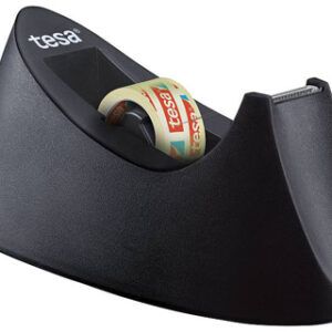 Desenrolador de Secretaria Tesa em Plastico Easy Cut Curve Preto p/ Fita de 33 Mt X19 mm + 1 Fita