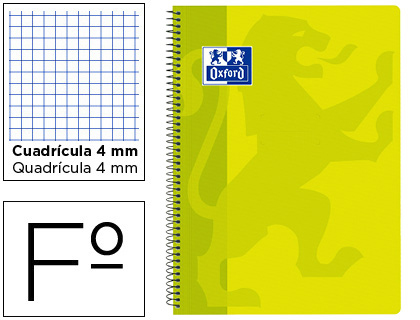Caderno Espiral Oxford School Classic Capa Polipr. Folio 80F Quadr. 4 mm c/ Margem Lima