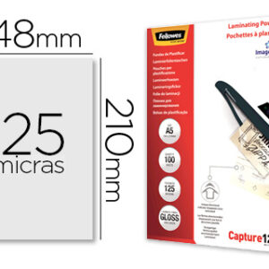 Bolsa de Plastificar Fellowes Brilho Din A5 125 Microns (100 Unidades)