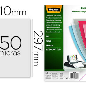 Capa de Encadernacao Fellowes Din A4 PVC 150 Microns Transparente (100 Unidades)