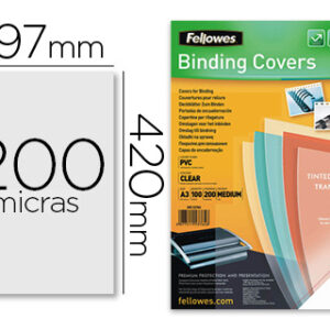 Capa de Encadernacao Fellowes Din A3 PVC Transparente 200 Microns (100 Unidades)