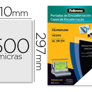 Capa de Encadernacao Fellowes Din A4 Polipropileno Preta 450 Microns (100 Unidades)