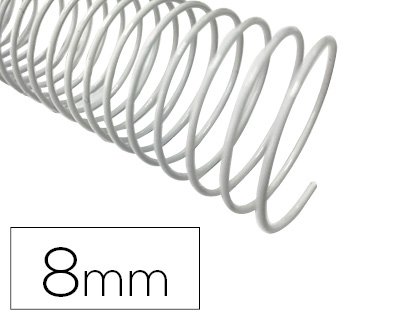 Espiral Metalico Q-Connect Branco 64 5:1 8 mm 1mm (200 Unidades)