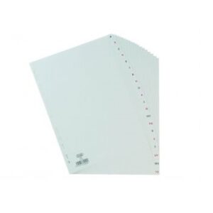 Separador Alfabetico Elba Plastico 120 Mc Folio 16 Furos A-Z Cinza
